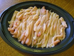 POULET VAPEUR, TAGLIATELLES ET VELOUTE DE LEGUMES (thermomix)