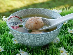 SOUPE CHINOISE AUX BOULETTES DE CREVETTE (thermomix)
