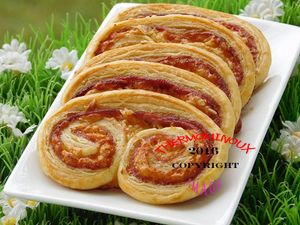 PALMIERS JAMBON FROMAGE A LA MOUTARDE (thermomix)