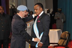 Denis Sassou N'Guesso et Laurent-Attar Bayrou
