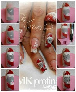 tutoriel, nail art de noël, ourson de noël. Pas à pas.