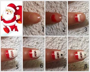 Tutoriel, nail art père noël pour débutant(e)