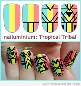 Tutoriel, nail art "tropical tribal", motifs tribales