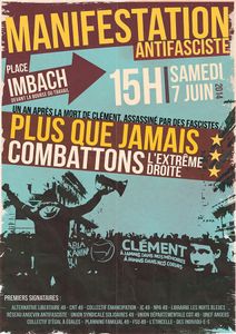 Un an après la mort de Clément, assassiné par des fascistes : plus que jamais, combattons l’extrême droite !