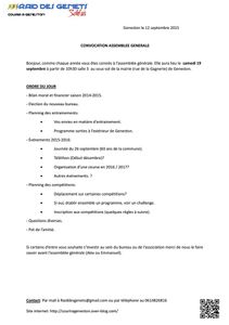 Agenda de la semaine du 14 au 20 septembre