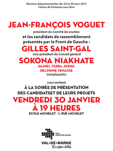 Élections Départementales : soirée de présentation des candidat-e-s Front de Gauche