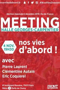 MEETING RÉGIONAL DE LA LISTE "Nos vies d'abord"