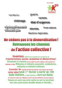 Atelier Débat d'Ensemble 94! lundi 1er février à Ivry-sur-Seine