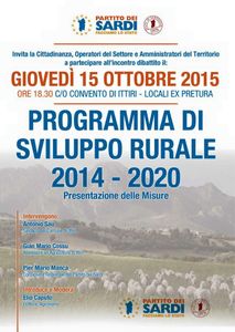 Il Partito dei Sardi si prende carico delle problematiche degli Allevatori ed illustra le varie misure del Piano di Sviluppo Rurale 2014-2020.
