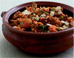 Pilaff con albaricoques y almendras