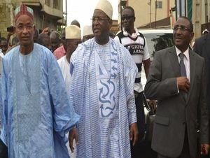 De gauche à droite: Cellou Dalein Diallo, Lansana Kouyaté et Sidya Touré