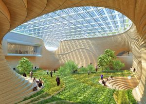 Wooden Orchids reimagines the shopping mall as a living, breathing ecotopia
