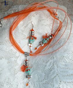 Crâne Heure Punk - Parure collier réglable et boucles d'oreille aux crânes howlite et cristal de style hallo-punk