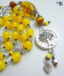 Diana Arduinna - Chapelet rosaire de méditation druidique aux perles ambrées