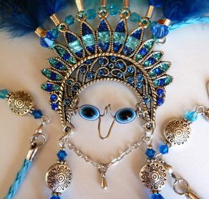 Chalchiutlicue - Collier talisman et sa divinité protectrice aztèque déesse des rivières et des lacs