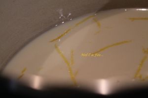 Financier au cassis surmonté d'un dôme bavarois citron