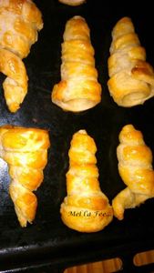 Roulés au fromage et dés de jambon