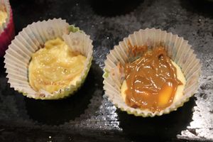 Layer muffin fraise,rhubarbe, confiture de lait
