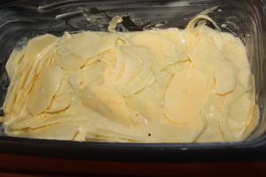 Gâteau invisible pomme de terre et oignon
