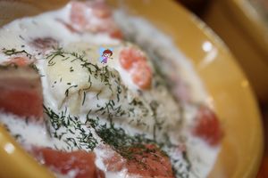 Quenelles saumon et crevettes
