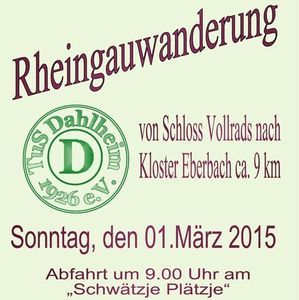 TuS Dahlheim 1926 e.V. - Rheingauwanderung des TuS Dahlheim am 01.03.2015