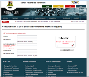 Benin/Consultation de la Liste Electorale Permanente Informatisée (LEPI)