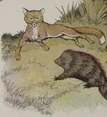 Le lion malade, le hérisson et le loup