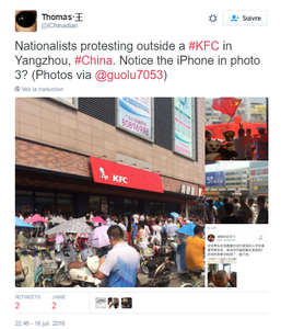 Des Chinois s’en prennent à Apple et KFC pour dénoncer l’impérialisme américain
