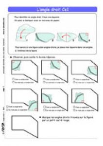 Angle droit -Triangles rectangles - Ce1-Ce2