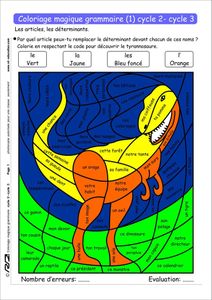 Coloriage magique Grammaire Cycle 2 - Cycle 3