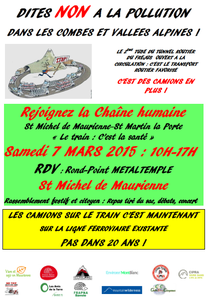 EELV pour la Chaine Humaine du 7 mars contre le doublement du tunnel du Fréjus en Maurienne