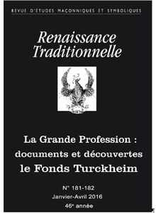 Renaissance Traditionnelle n°181-182 : sur les hauteurs secrètes du Régime écossais rectifié (RER)