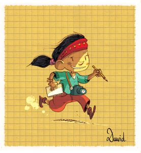 crédit dessin "petite reporter" par Dawid