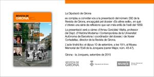 la revue de Gérone présente son n° sur les exils,le 10 sept. à 19h, au musée de l'exil, MUME de La Jonquera