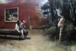 Prévarication, huile sur toile, 150 x 150 cm, 2014