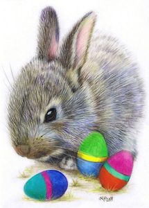.. Pâques .. " petit lapin "( filtre a café )