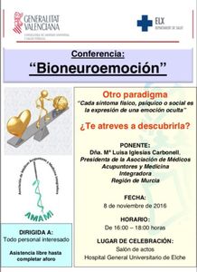 SUSPENDEN EN UN HOSPITAL DE ELCHE UNA CONFERENCIA SOBRE “BIONEUROEMOCIÓN”