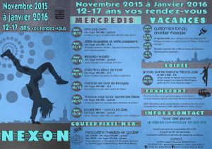 12/17 ans - VOS RDV JUSQU'A JANVIER à NEXON