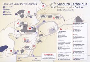 Plan interactif de la Cité Saint-Pierre à LOURDES. Une fois les lieux affichés, cliquez sur leur nom