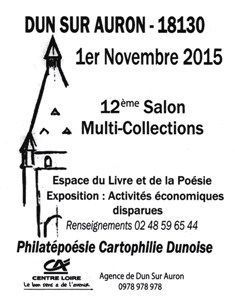 12ème SALON DU LIVRE DE DUN SUR AURON le 1er novembre 2015