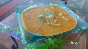 Cari lentille rouge au safran et chouchou