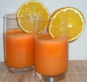 Jus de carotte, orange gingembre frais