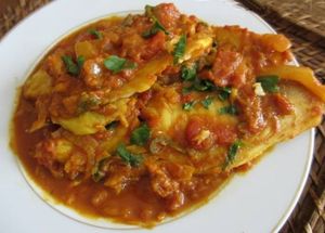 Cari de poisson, rougail mangue verte