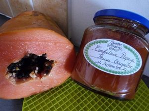 Confiture de papaye, rhum et gingembre
