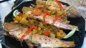 Rouget mariné au gingembre et citron vert