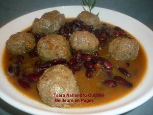 Haricots rouges épicés aux boulettes de viande