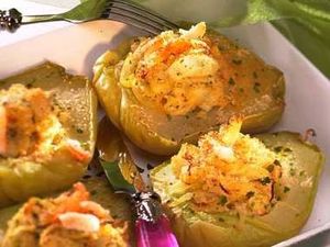 Christophines farcies au crabe et piment
