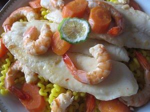 Poisson et combava au lait de coco