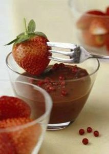 Crème chocolat aux baies roses