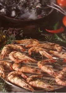 Gambas grillées aux herbes